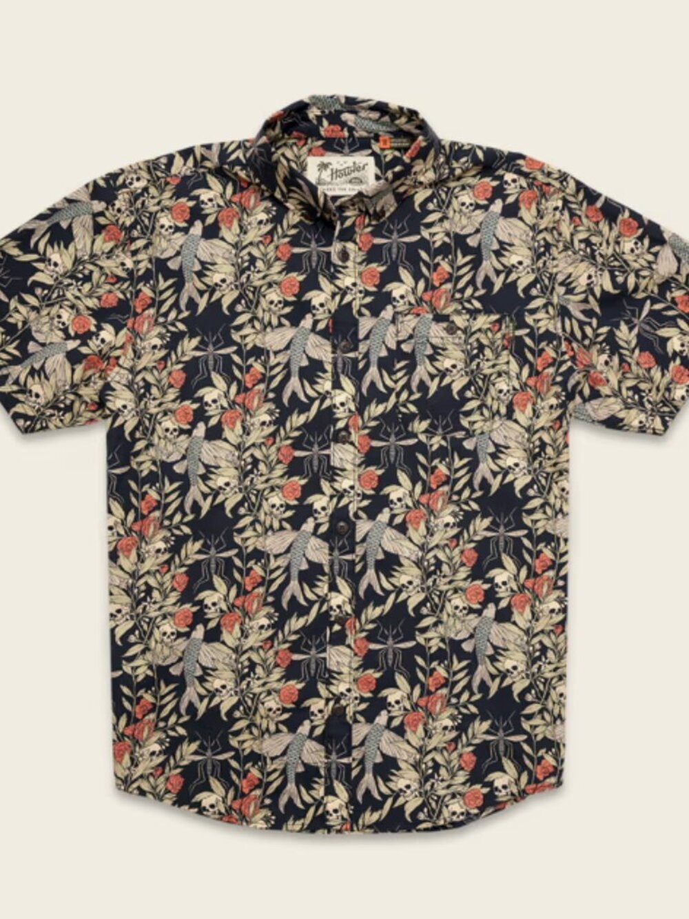 Howler Bros Mansfield Shirt - Skulls & Begonias Print (XL)